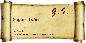 Geyer Iván névjegykártya